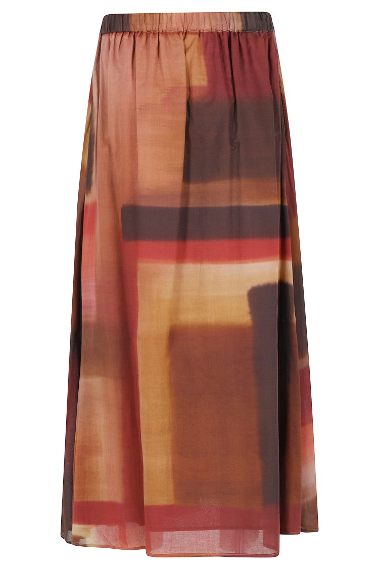 Kiltie Brown Jasmine Patterned Cotton Maxi Skirt