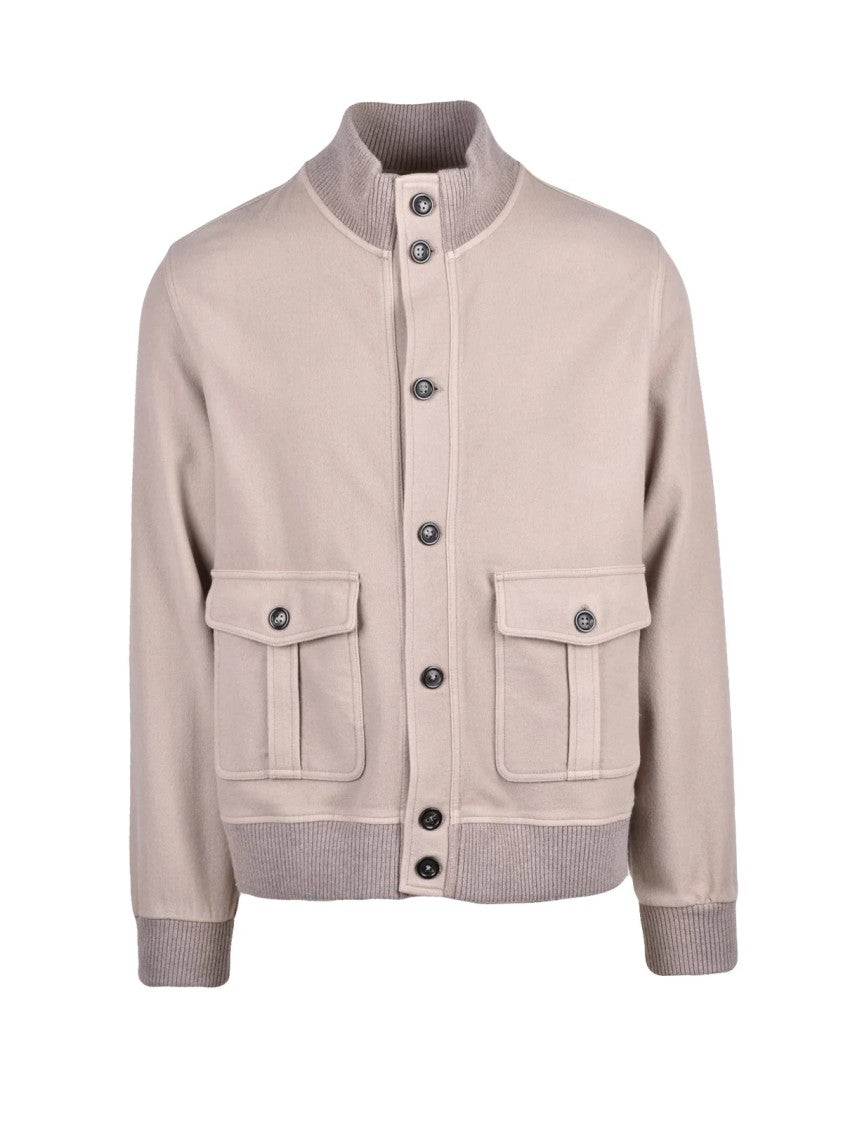 Circolo 1901 Grey High Neck Virgin Wool Jacket