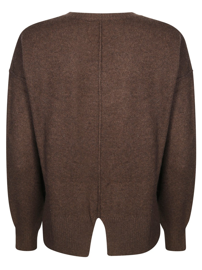 Absolut Cashmere Brown Knit Sweater With Round Neckline