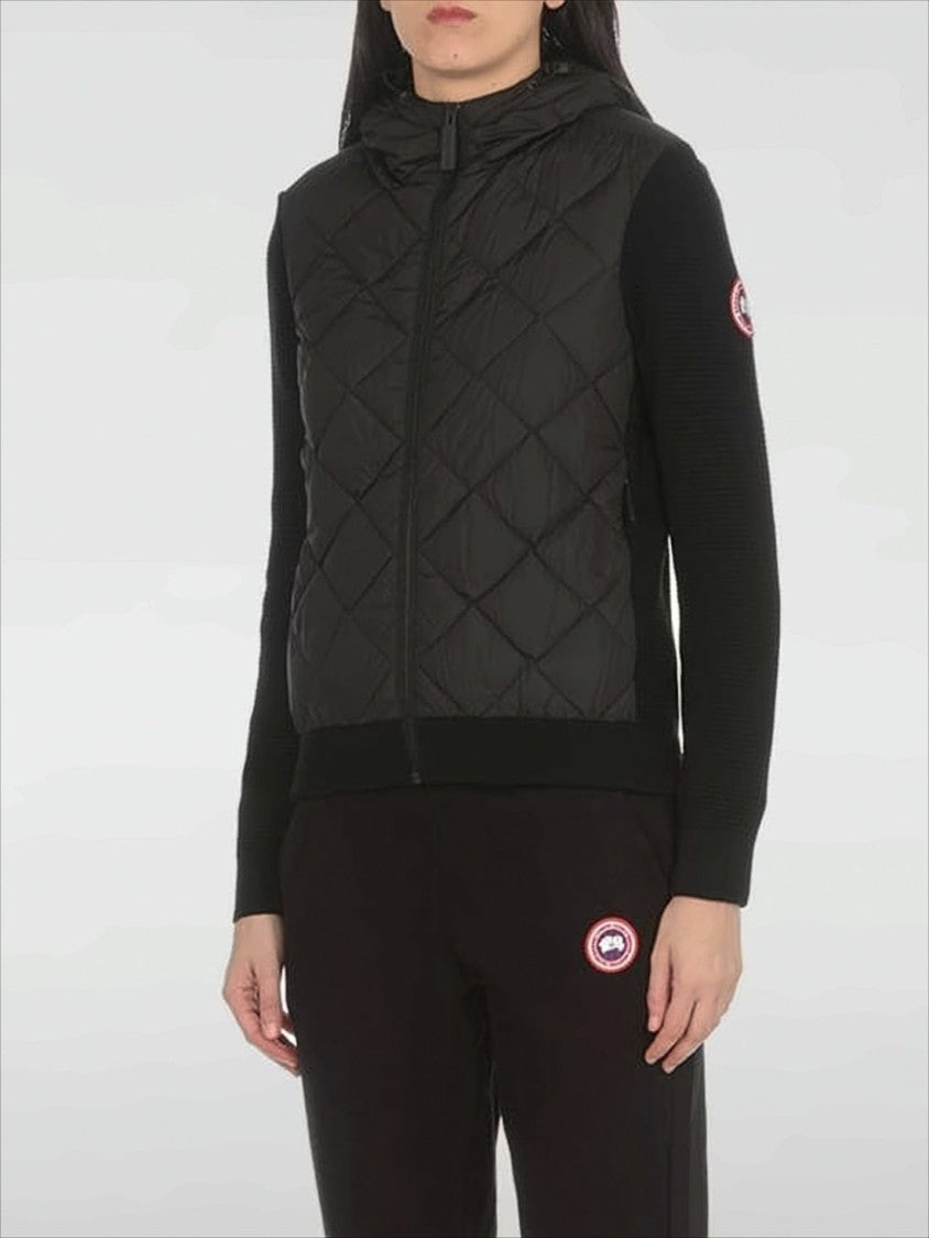 Canada Goose Diamond-Stitched Quilted Jacket With Knit Sleeves