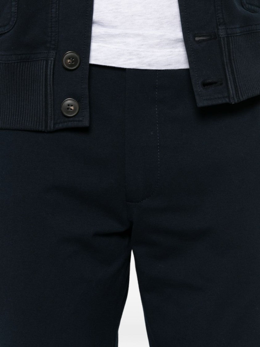 Circolo 1901 Slim Cut Navy Pants With Concealed Fastening And Tailored Finish