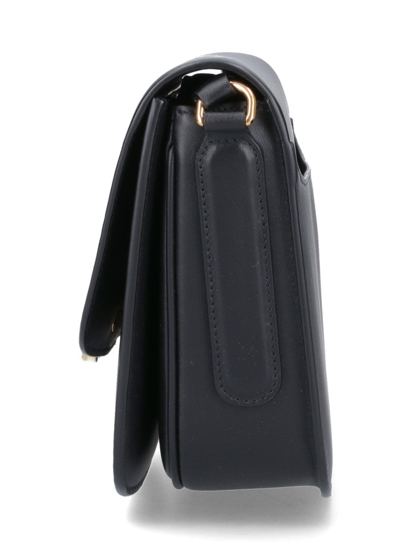 Ferragamo "Trapezio" Black Leather Crossbody Bag