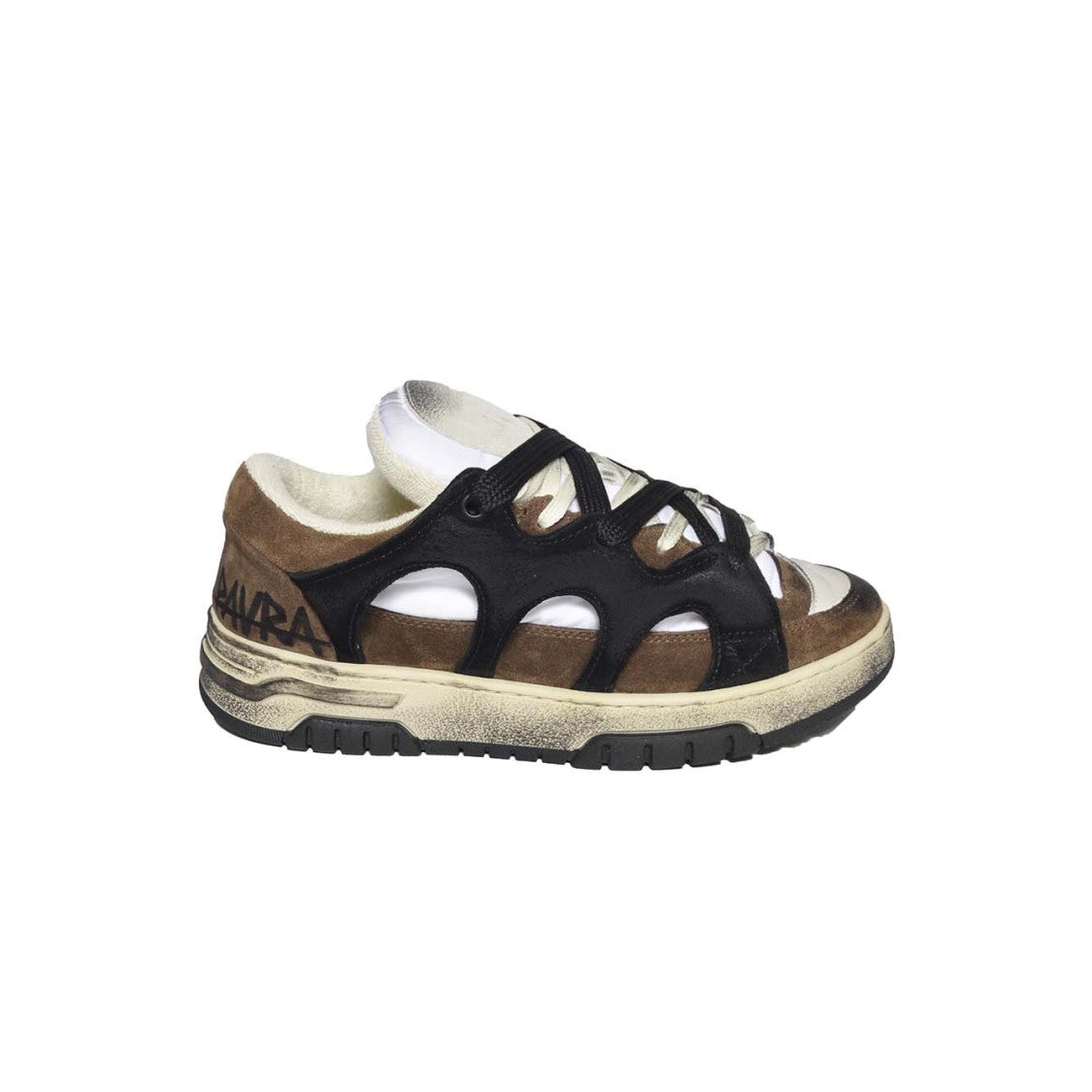 Santha Sneakers In Suede Leather Brown And White Danilo Paura