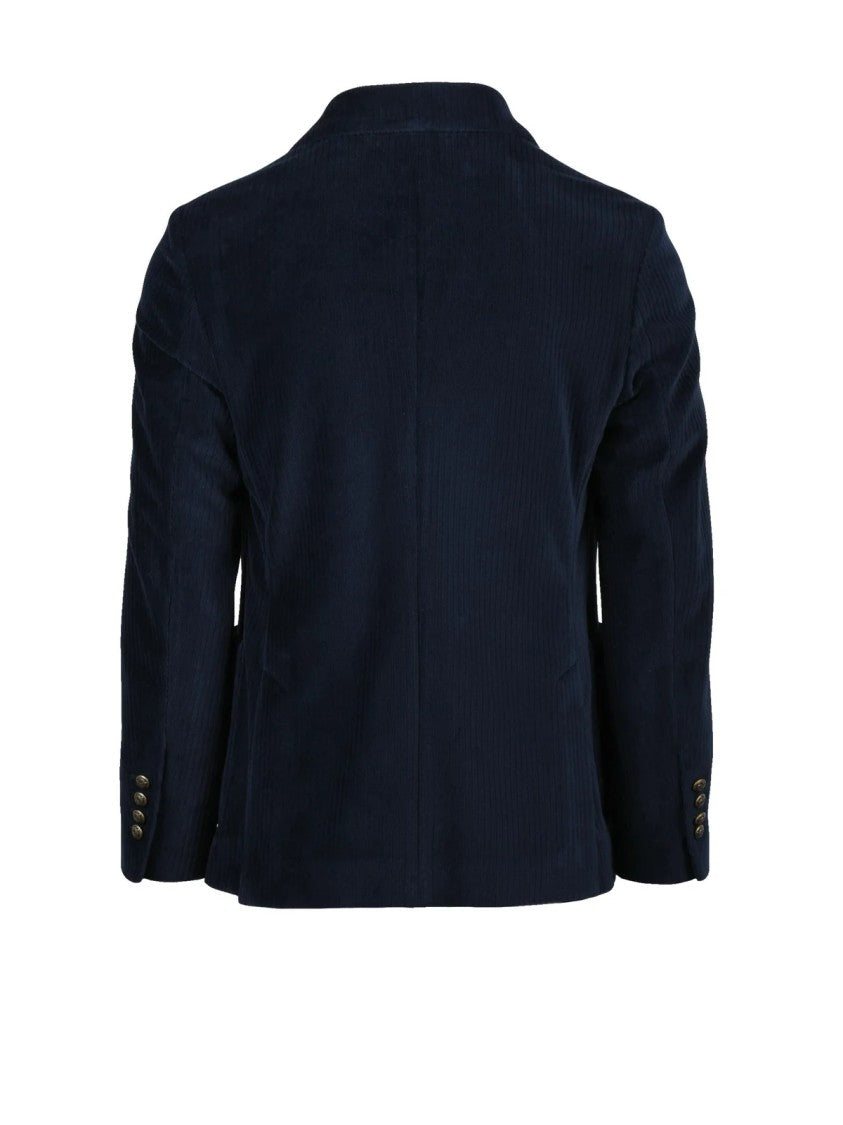 Circolo 1901 Double-Breasted Velvet Jacket With Metallic Buttons And Patch Pockets