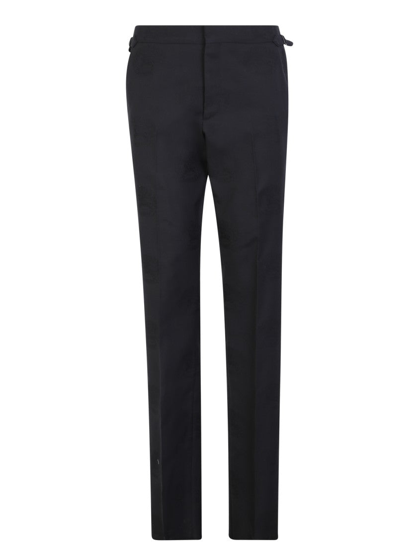 Burberry Black Wool Blend Trousers