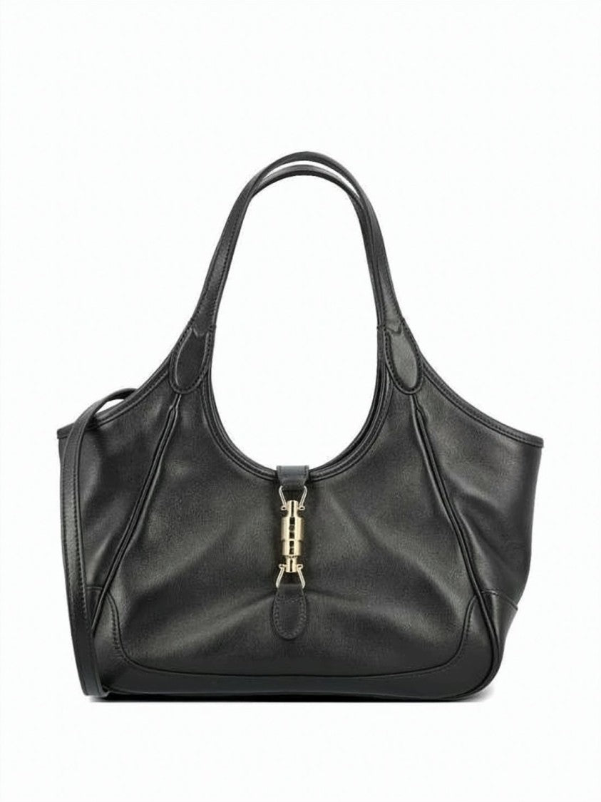 Gucci Smooth Leather Crossbody Bag With Gold-Tone Clasp Detail
