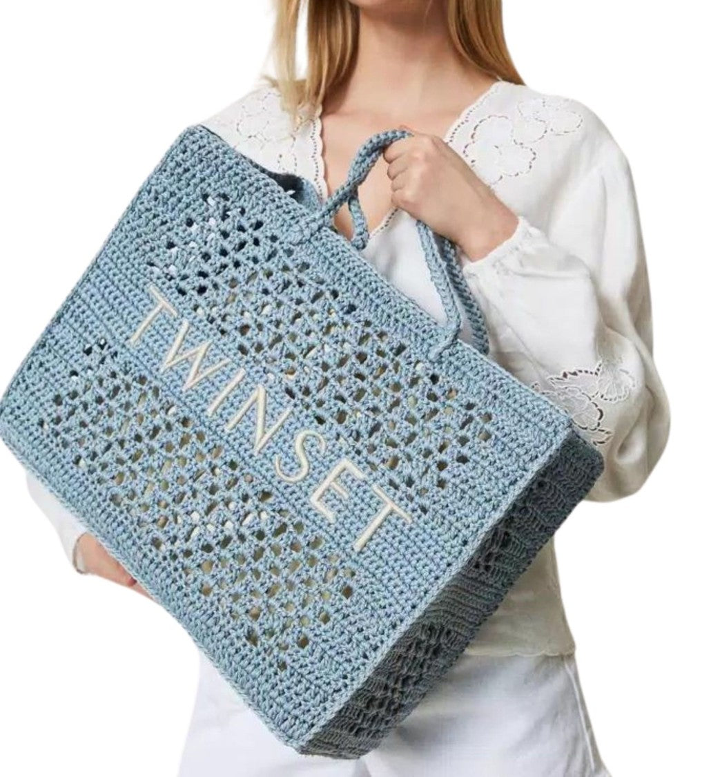 Twin-Set Blue Tear 'Bohémien' Shopper Bag