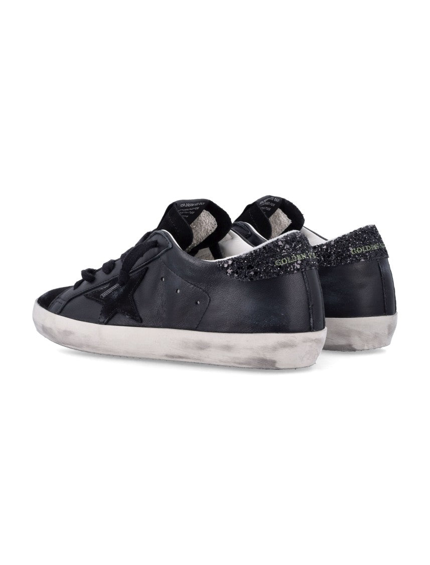 Golden Goose Black Super-Star Leather Sneakers