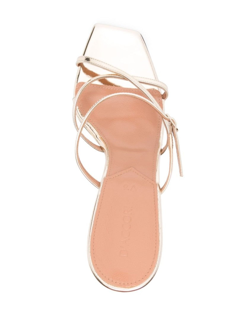 D'accori Gold Metallic Leather Ons Sandal