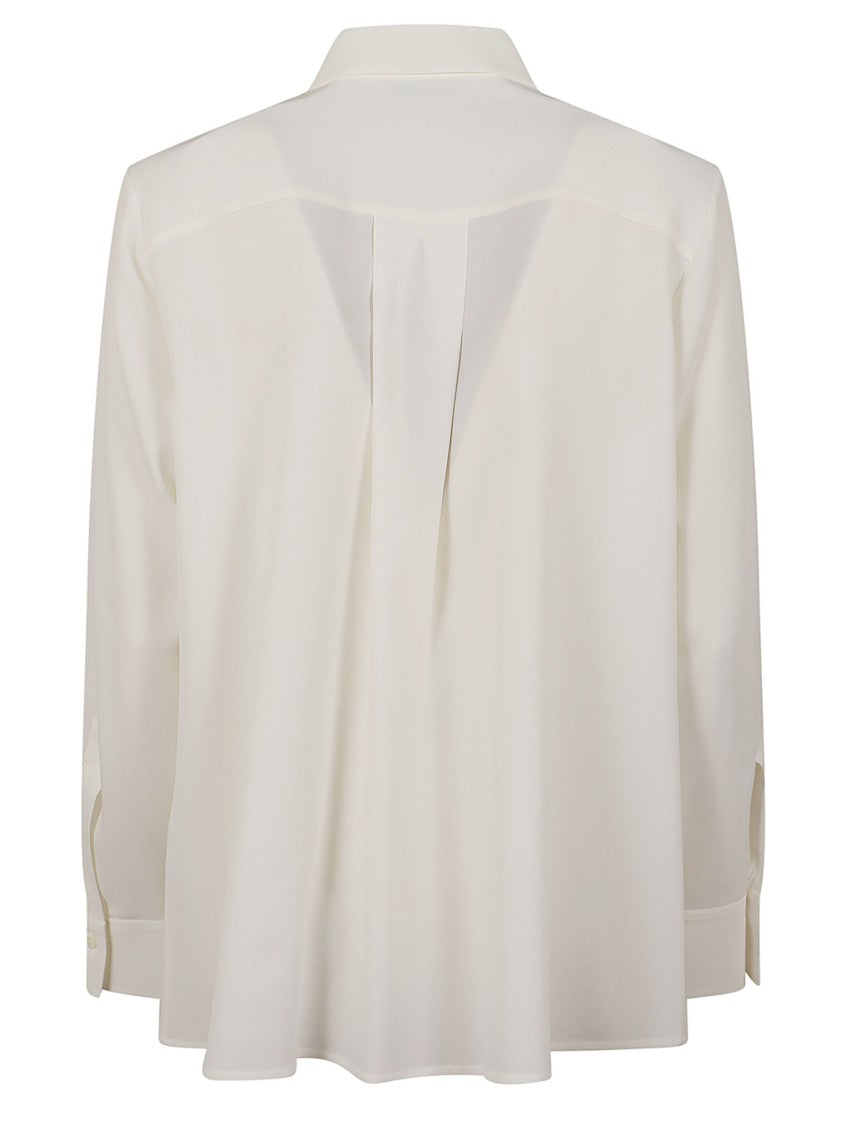 Antonelli Firenze Classic White Shirt With Asymmetrical Scarf Insert
