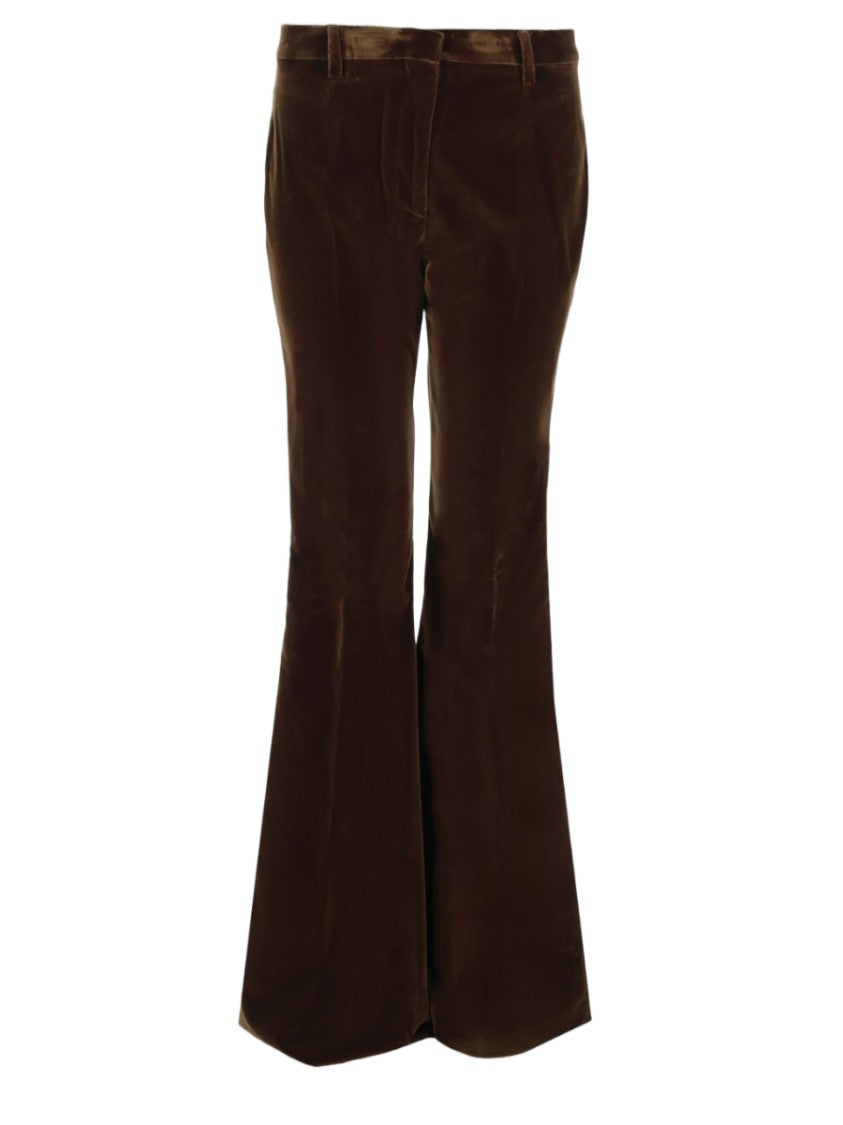 Etro Flared Multicolour Trousers With Classic Waistband And Velvety Texture