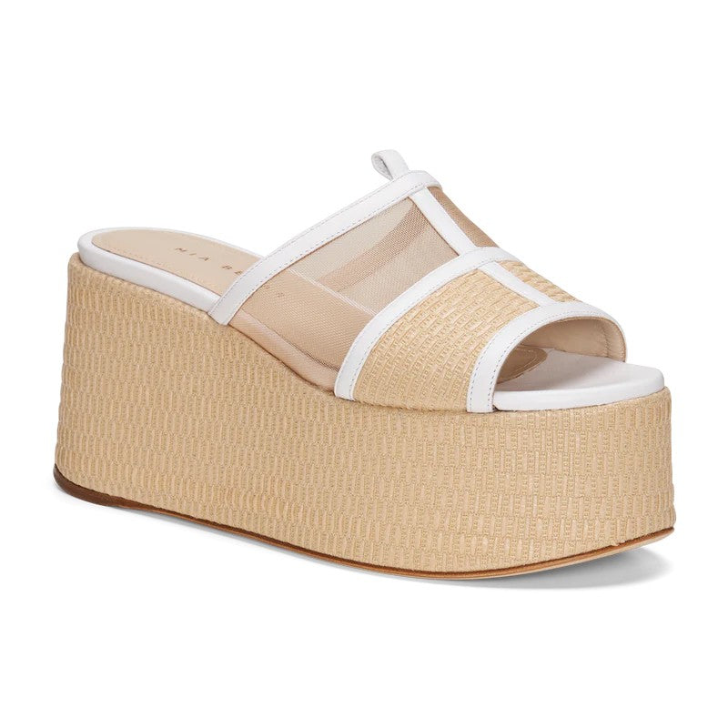 M+E' Heel Platform Sandals With Woven Base
