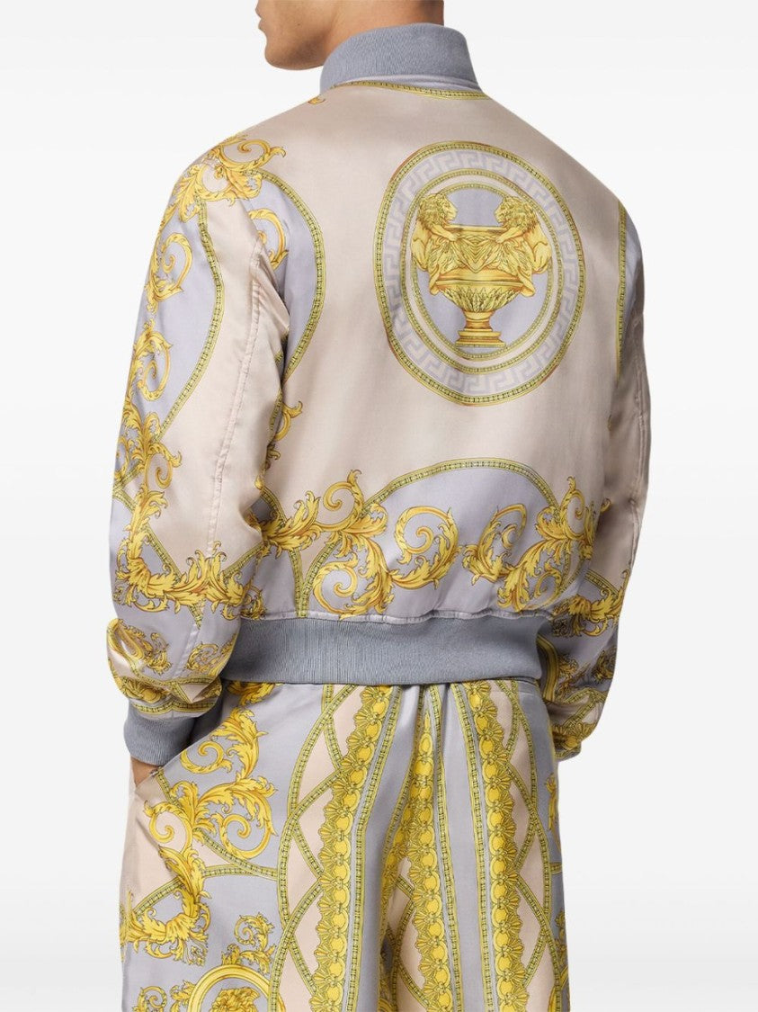 Versace Beluga Grey Baroque Print Jacket