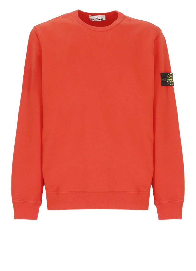 Stone Island Orange Stone Island Cotton Sweatshirt