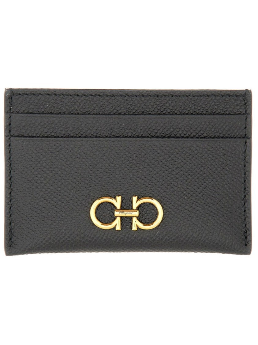 Ferragamo Gancini Calfskin Textured Card Holder