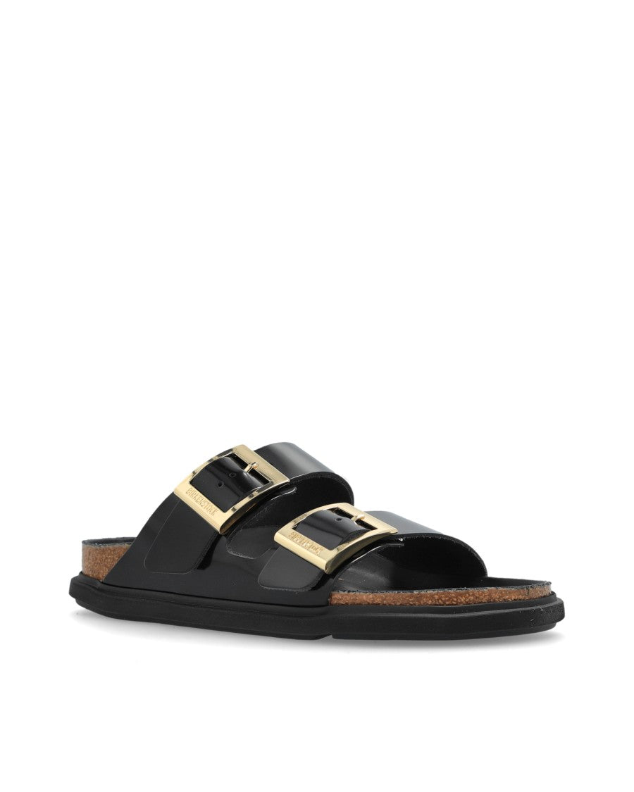Birkenstock Arizona Droplet Buckle High Shine Black Slides