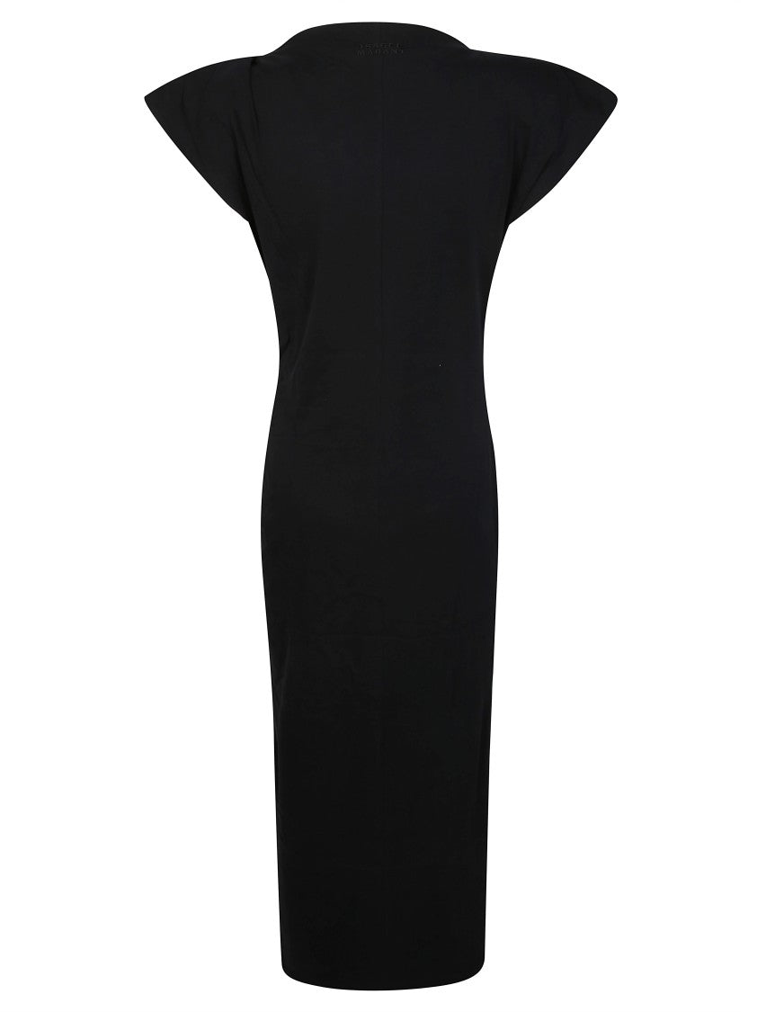 Isabel Marant Étoile Fitted Midi Dress With Structured Cap Sleeves