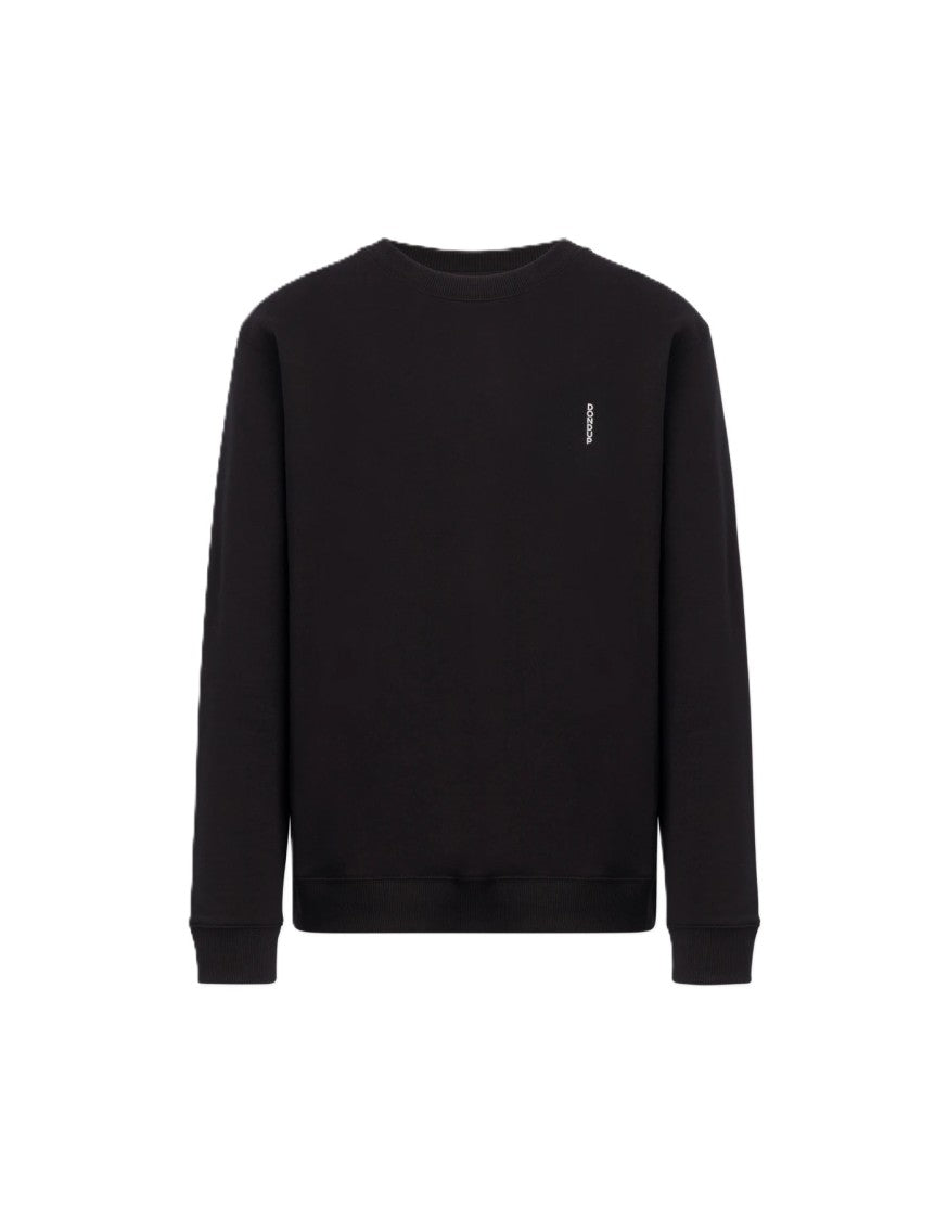 Dondup Classic Black Crewneck Sweatshirt With Subtle Logo Detail