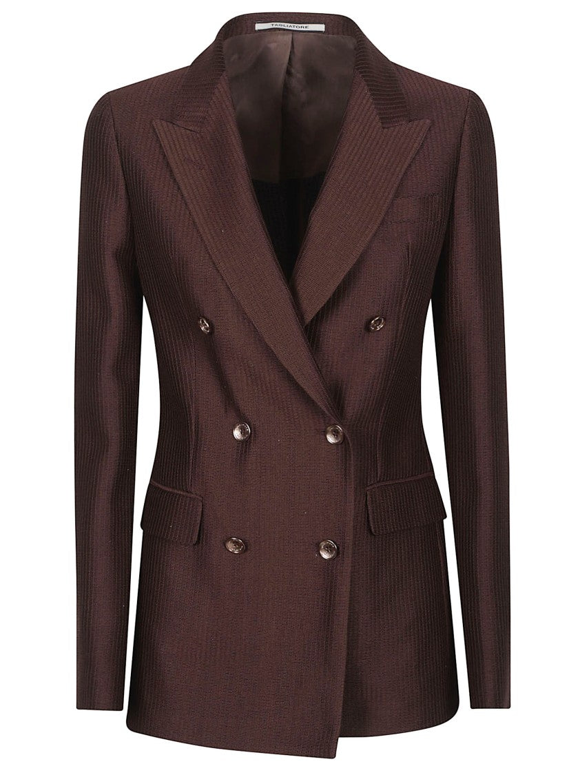 Tagliatore Brown Parigi Double Breasted Cotton Jacket