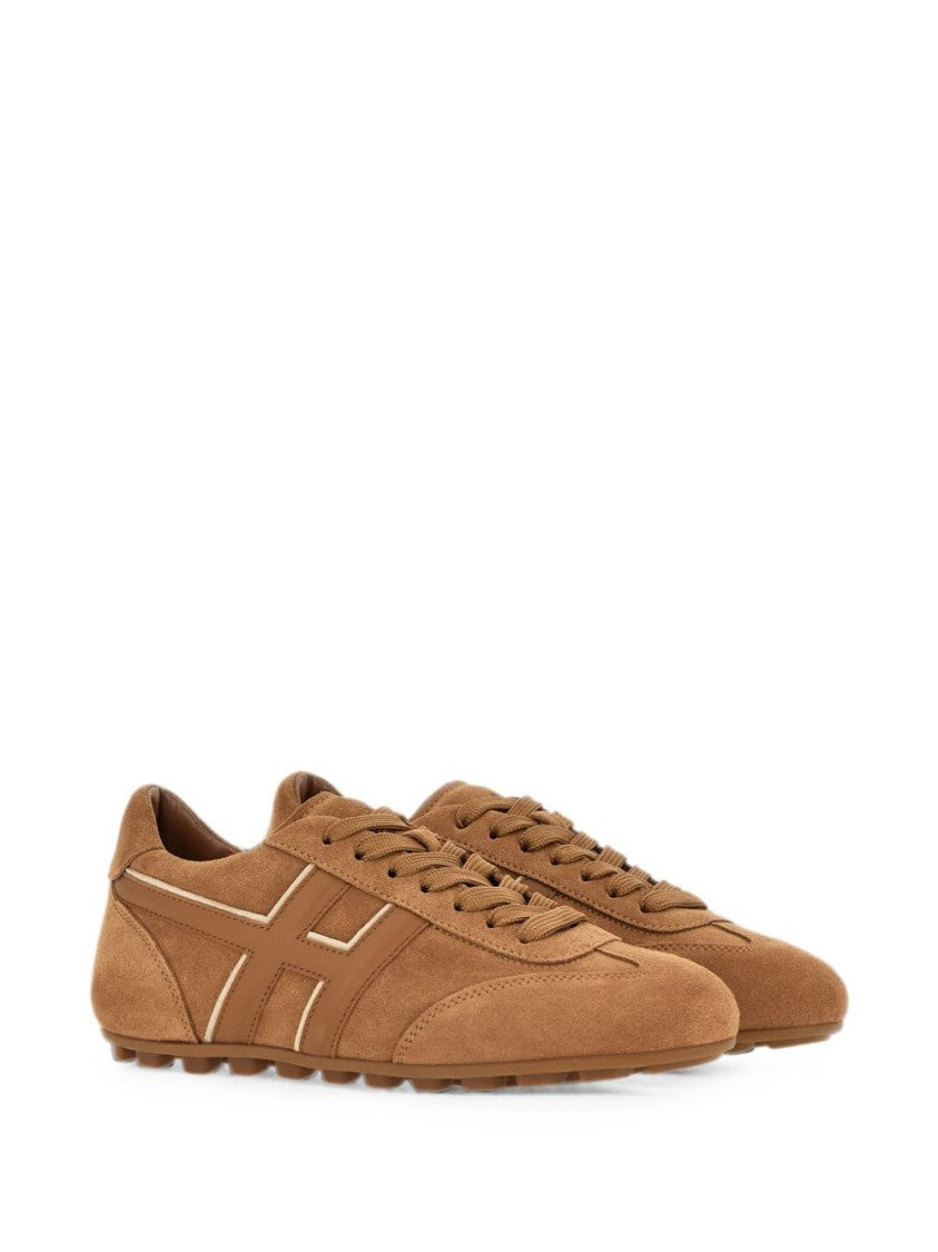 Hogan Low-Profile Suede Sneakers With Distinctive Side Panel Design