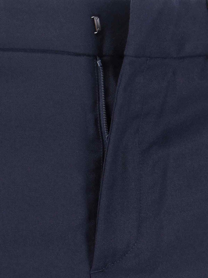 Cruna Navy Mid-Rise Straight-Leg Trousers With Tailored Finish