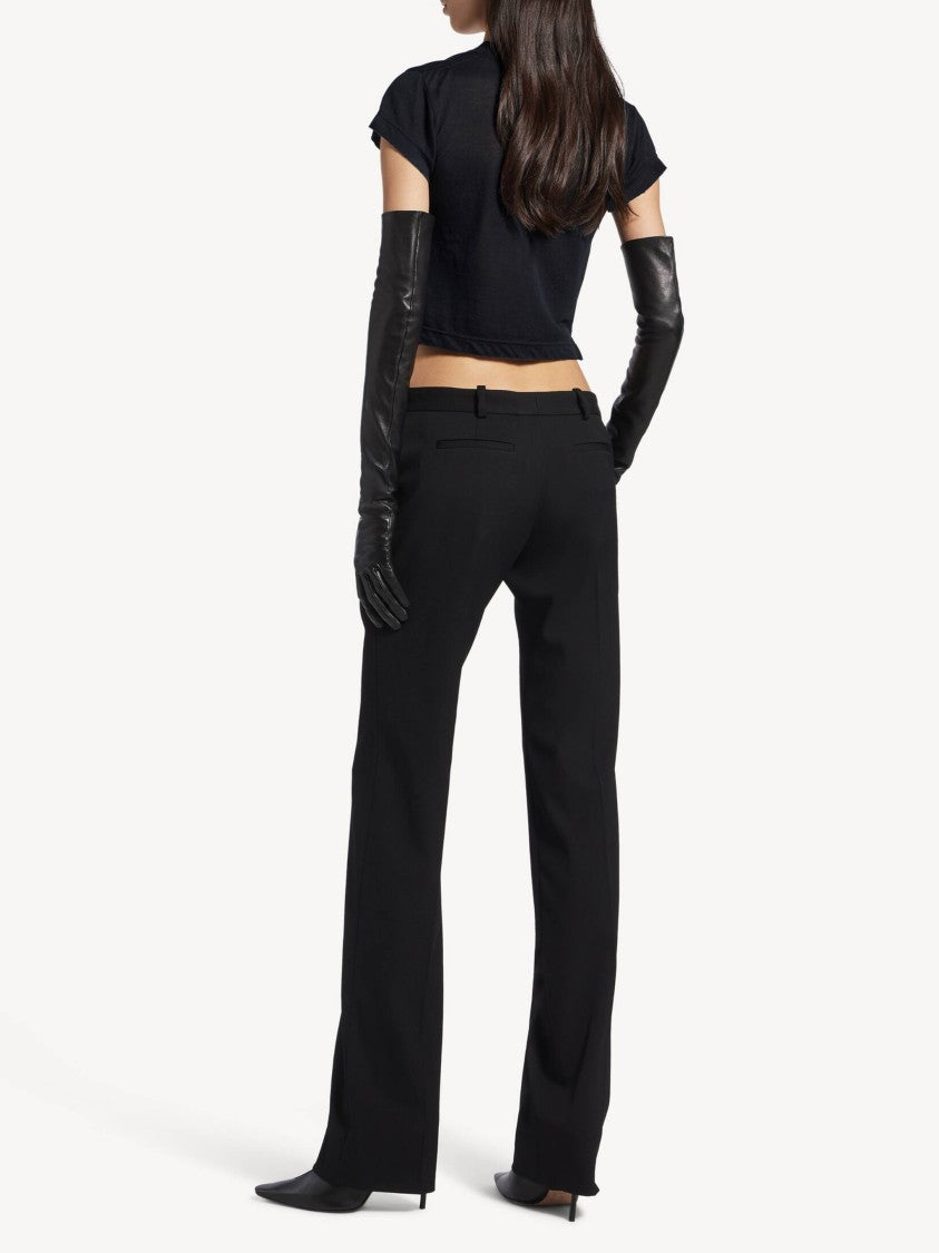 Balenciaga Black Chopped Back Cropped Graphic T-Shirt