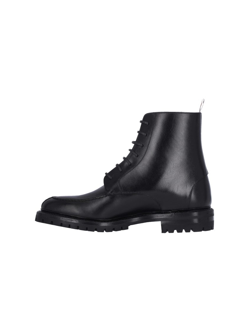 Thom Browne Classic Commando' Black Leather Derby Boots – Black