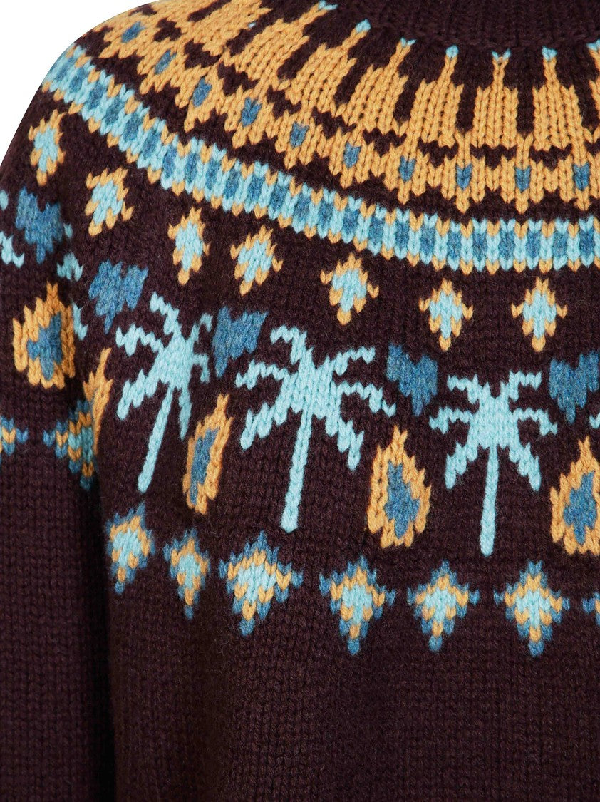 Alanui Sweet Winter Cropped Tropical Sweater