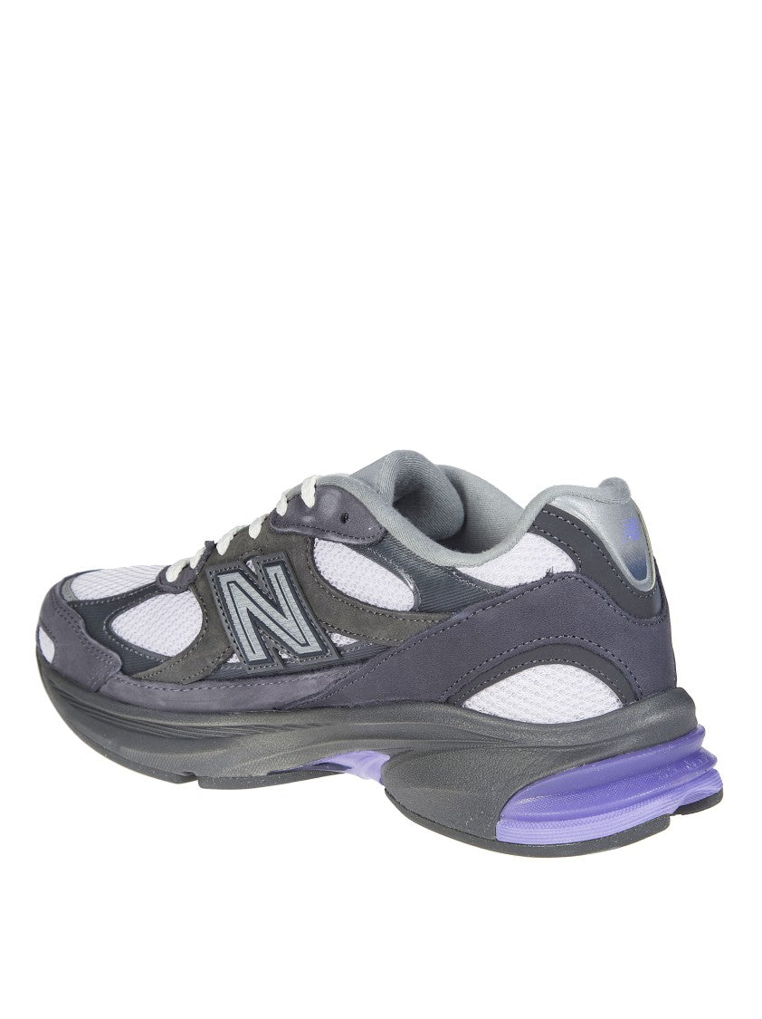 New Balance White Mesh Grey Panels Sneakers