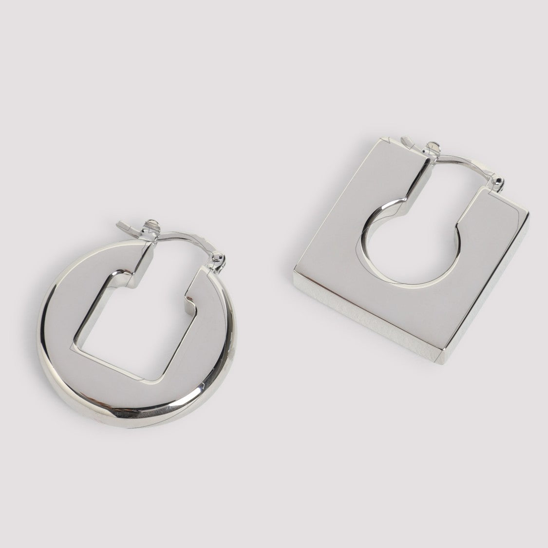 Jacquemus Les Boucles Rond Carré Silver