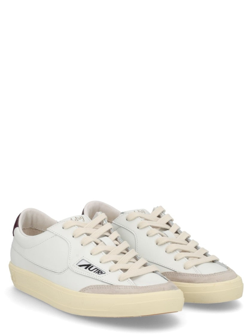 Autry White Low-Top Leather Suede Sneakers