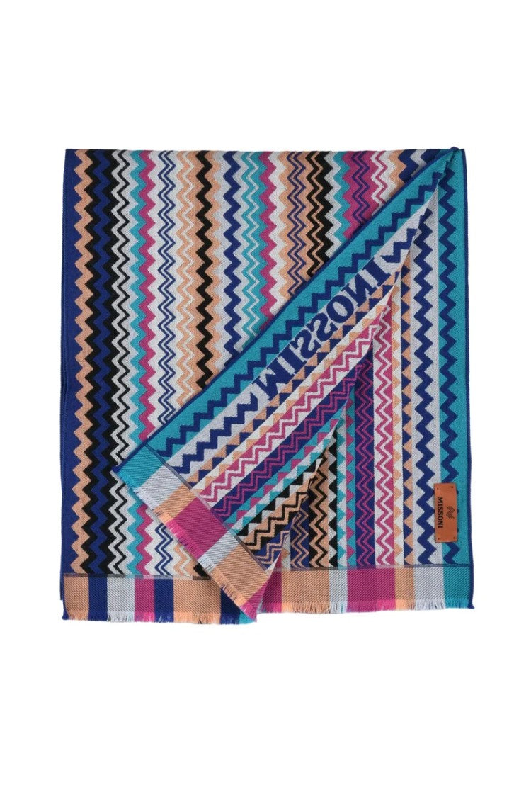 Missoni Blue Wool Scarf