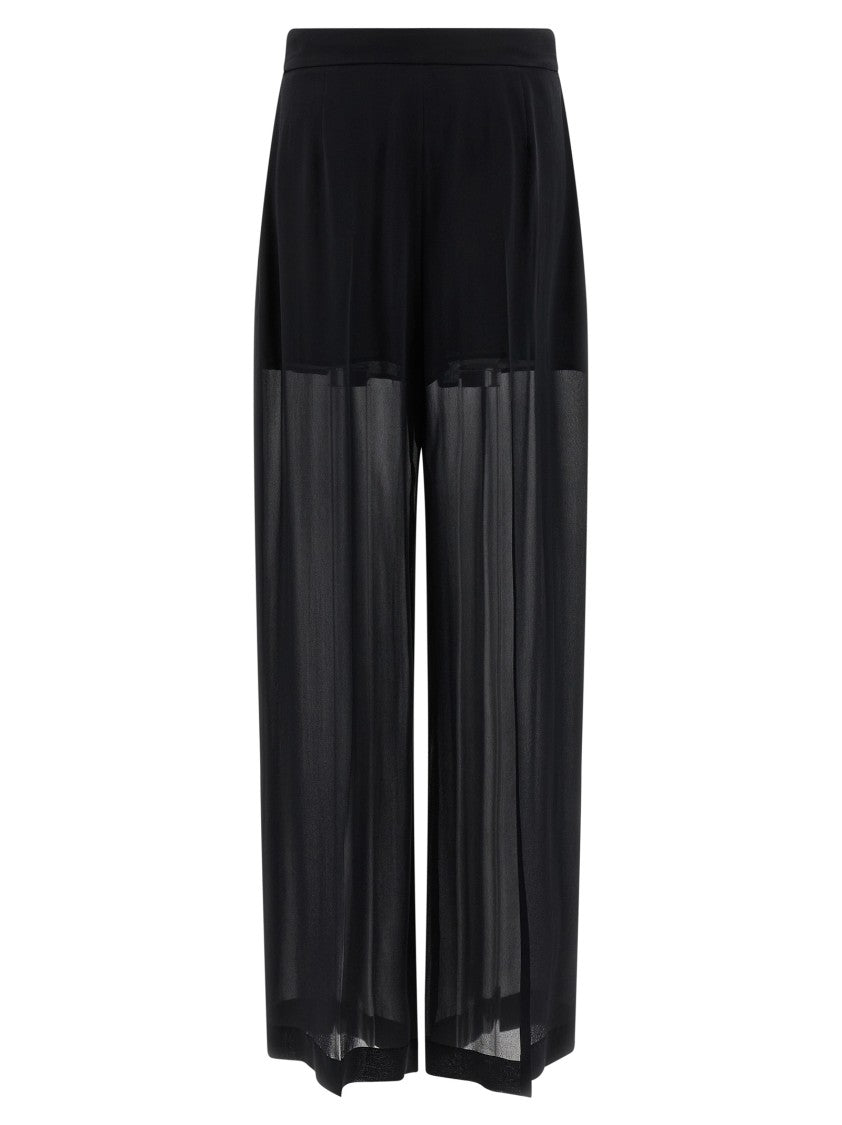 Alberta Ferretti Palazzo Silk Georgette Trousers