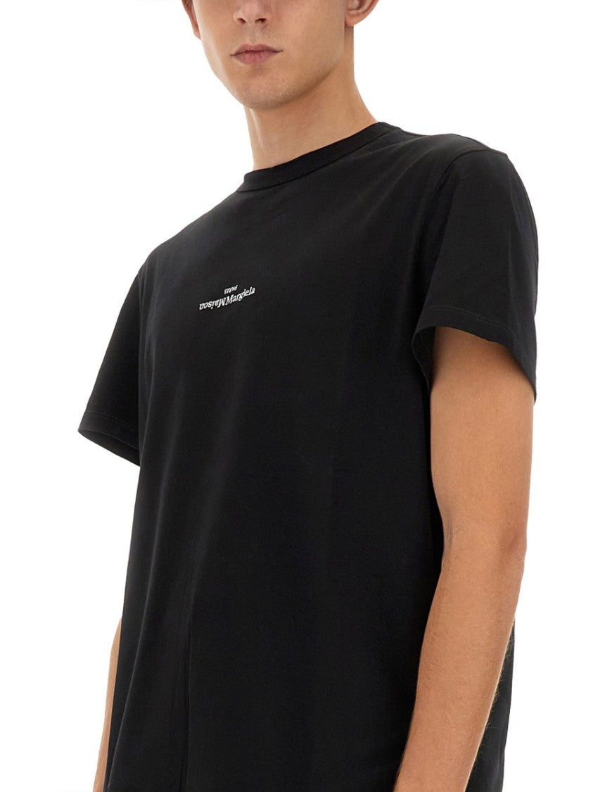 Maison Margiela Relaxed Fit Black Cotton T-Shirt