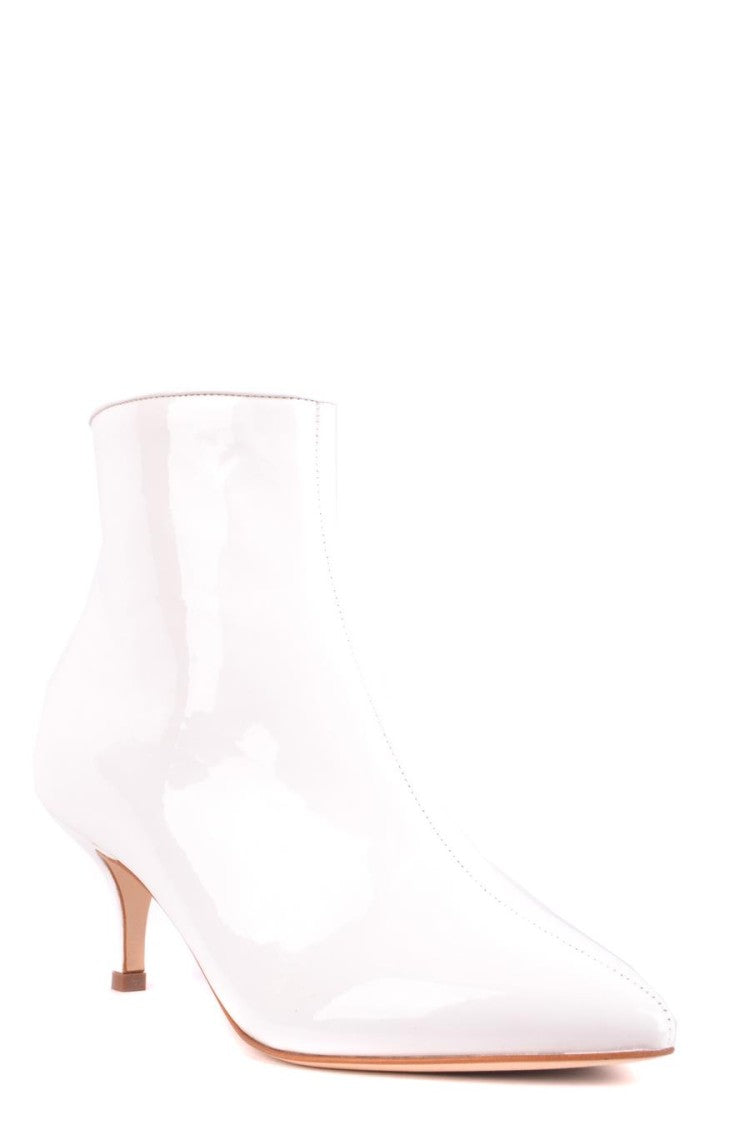 Polly Plume Glossy Leather Ankle Boots With Pointed