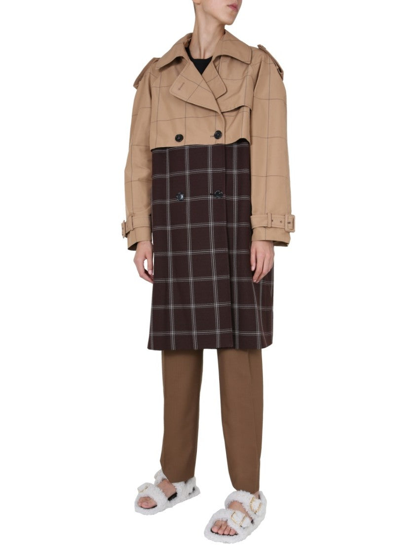 Marni Double-Breasted Trench Coat With Two-Tone Design