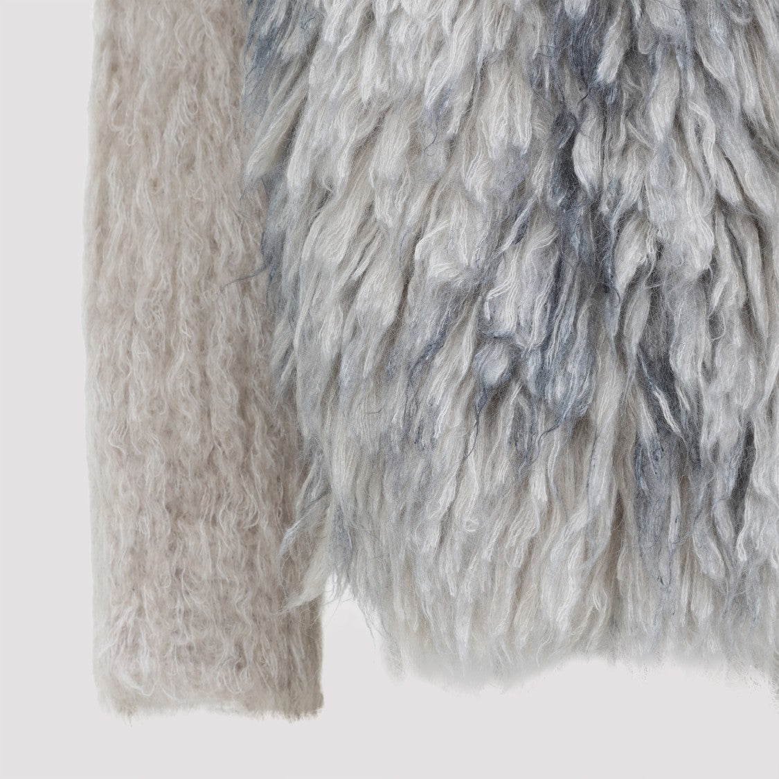 Giorgio Armani Fluffy Knit Sweater With Layered Design