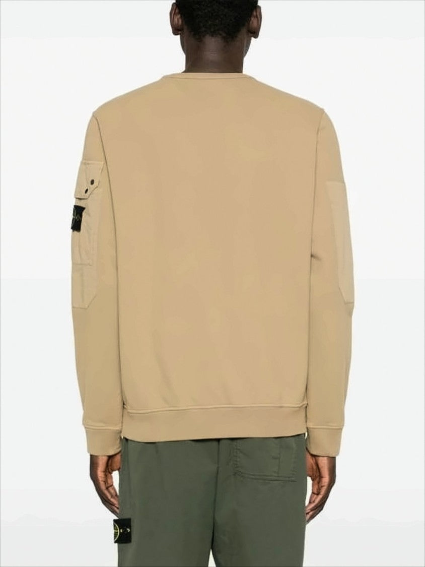 Stone Island Smooth Solid-Colored Long-Sleeve Crewneck Sweatshirt