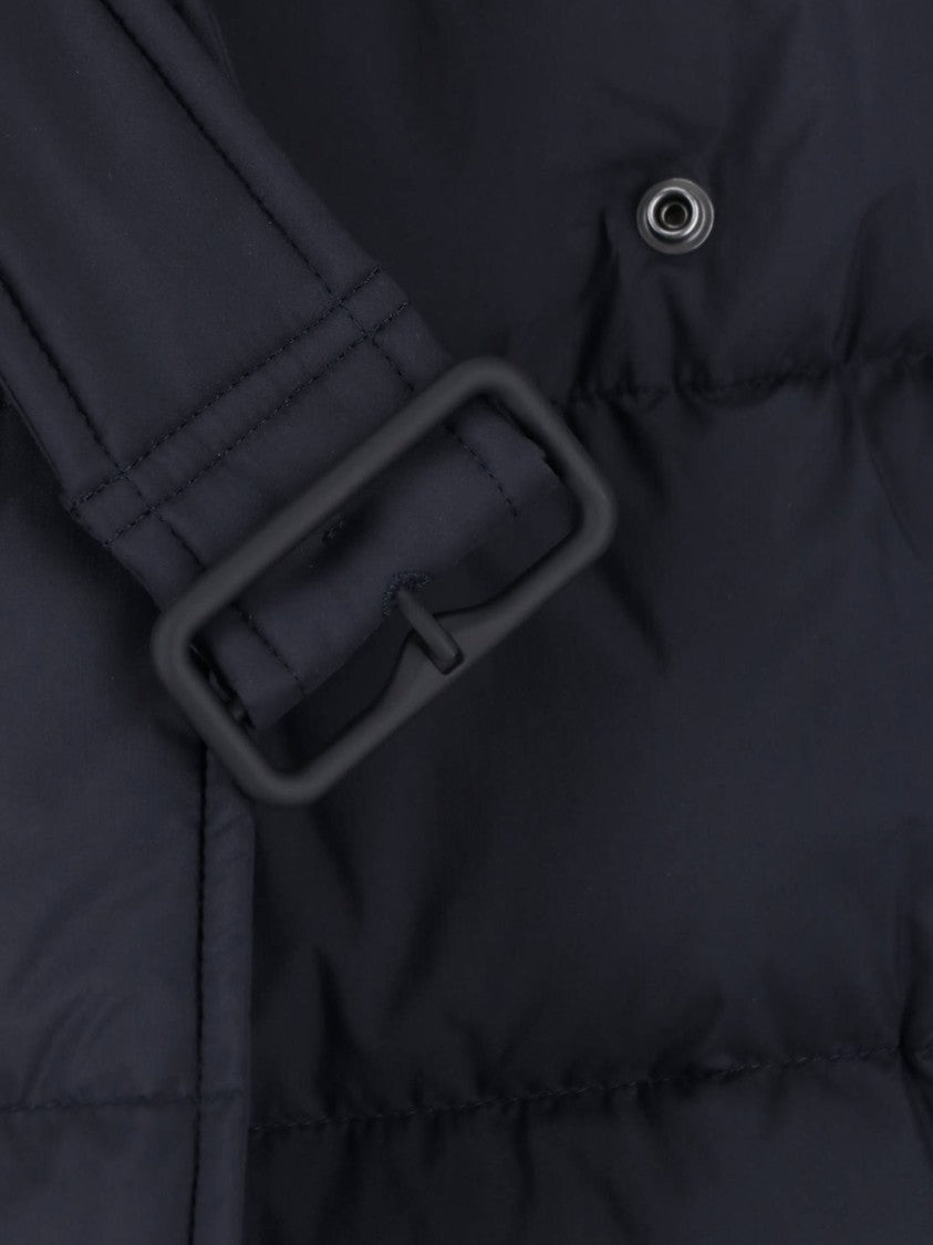 Burberry Black Double-Breasted Belted Down Jacket