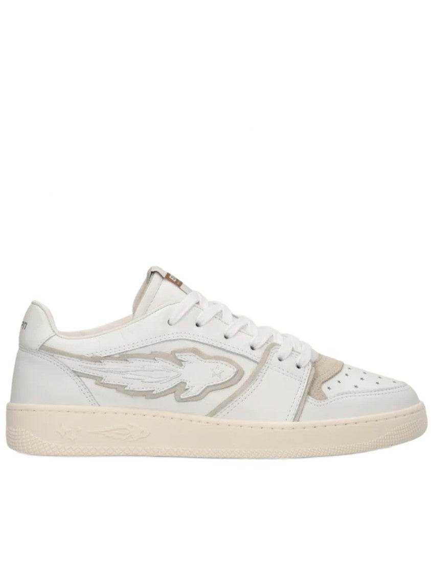 Enterprise Japan Low-Top Leather Sneakers With Suede Accents And Rocket Emblem