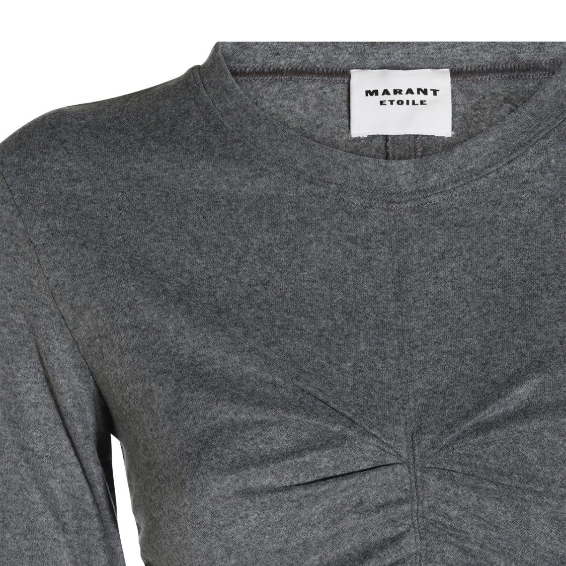 Isabel Marant Étoile Grey Draped Round-Collar Top