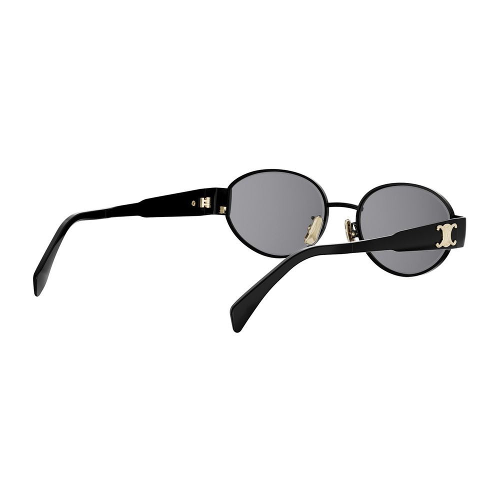 Celine Metal Triomphe Oval Black Metal Triomphe Sunglasses