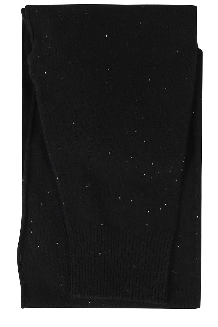 Antonelli Black Terenzia Sequin Embroidered Top