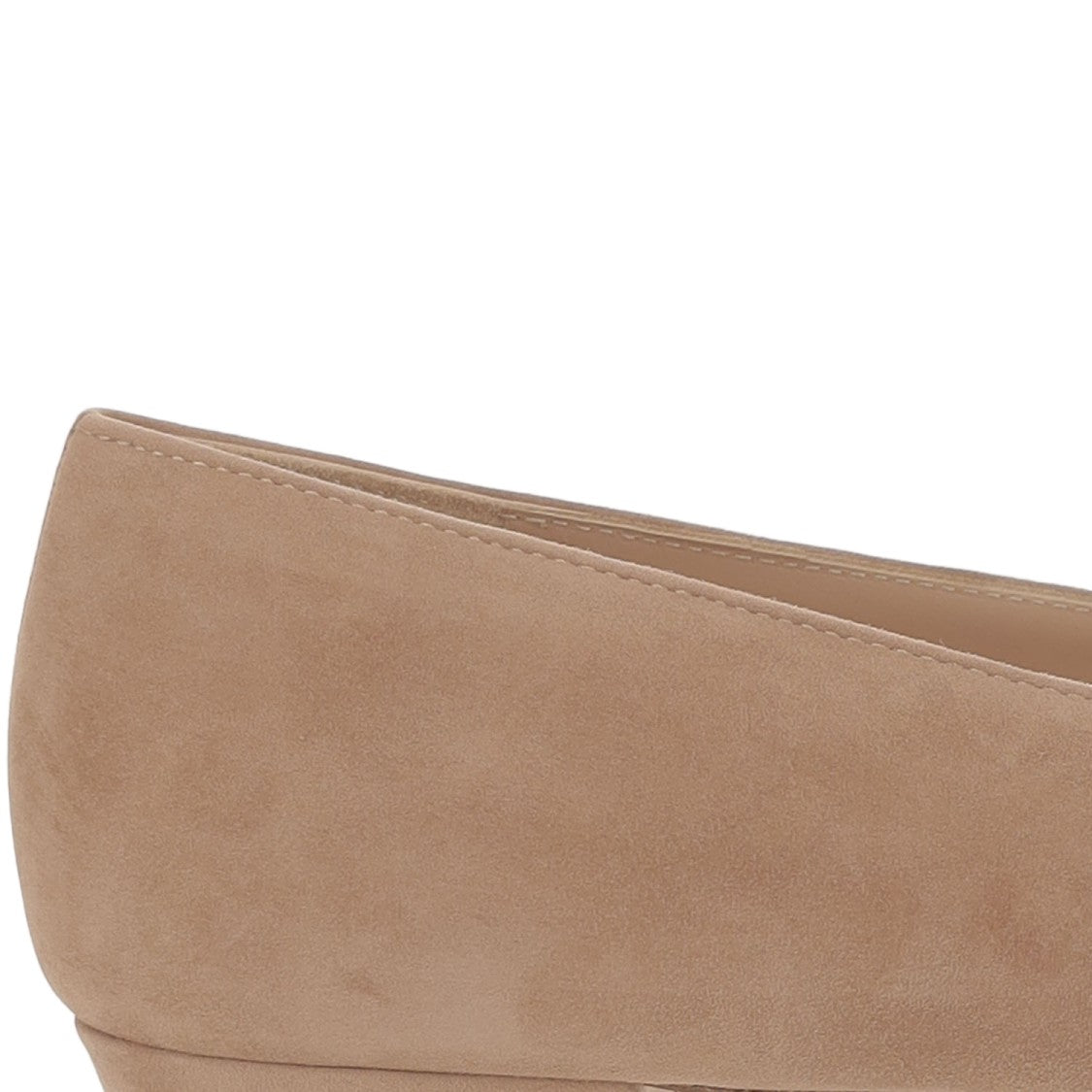 Gianvito Rossi Beige Suede Ballerina Flats