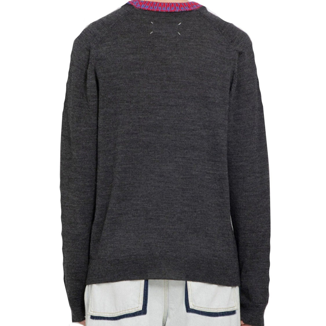 Maison Margiela Graphic Jacquard Wool Jumper With Relaxed Fit And Back Stitch Moniker