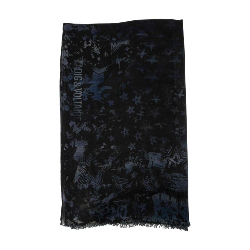 Zadig & Voltaire Judy Stars Scarf - Wool - Dark Grey