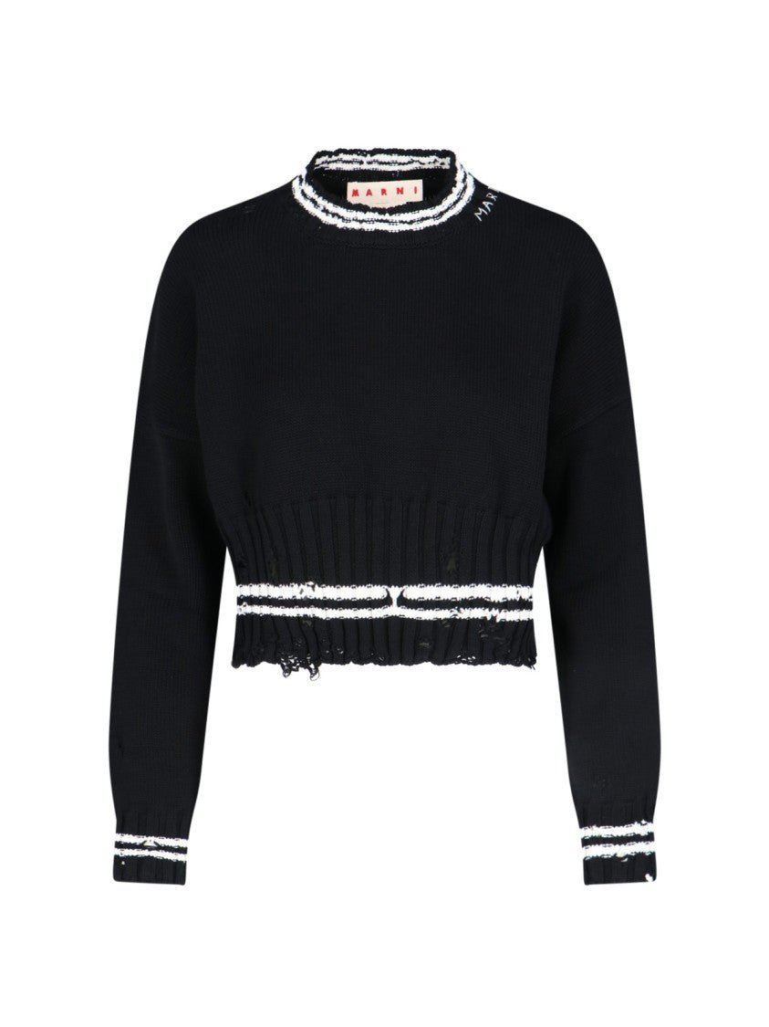 Marni Crop Knit Top – Black