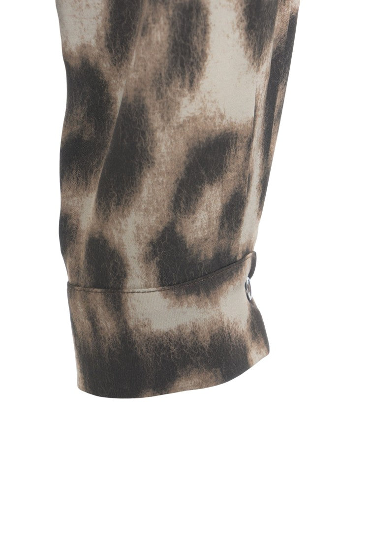 Jucca Animal Print Blouse With Integrated Waist Belt