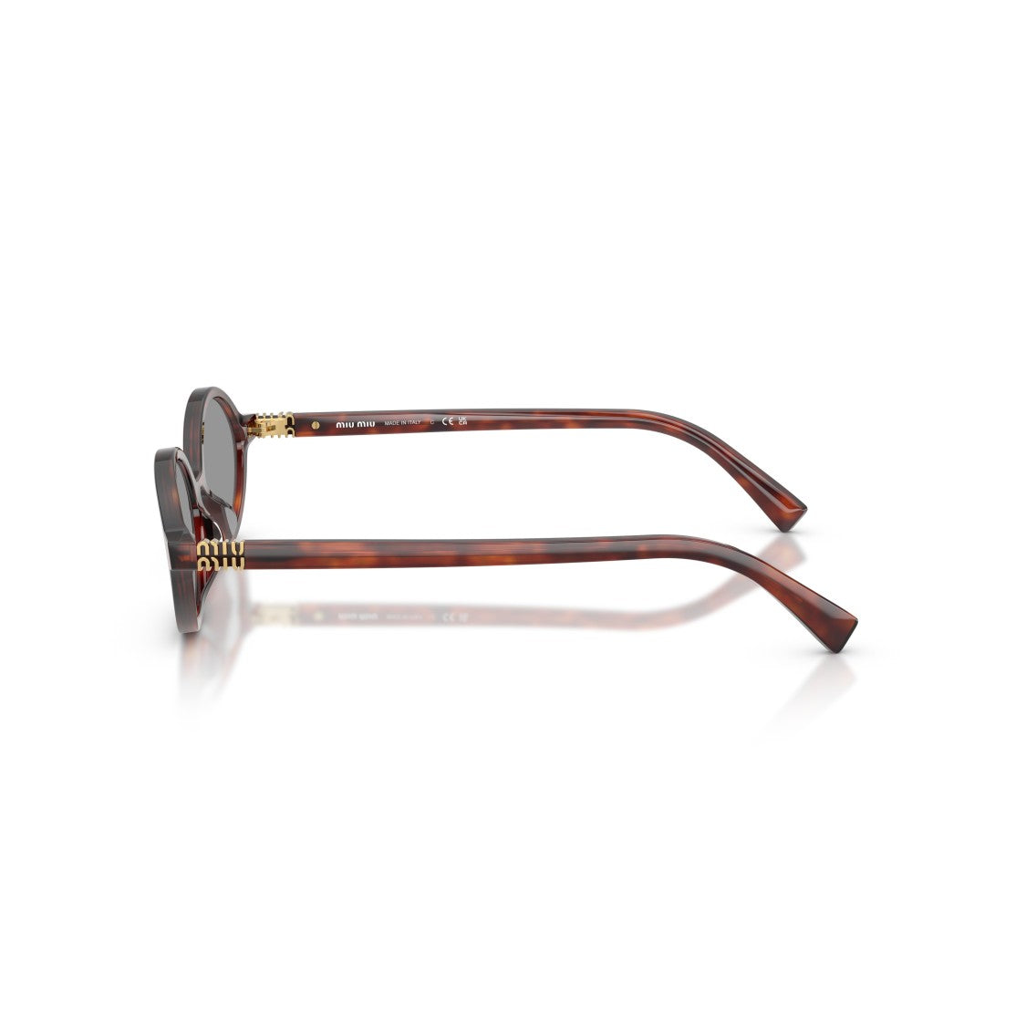 Miu Miu 0Mu 04Zs Tortoiseshell Oval Frame Sunglasses