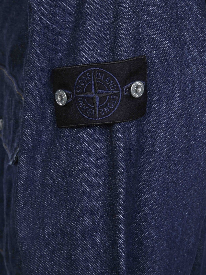 Stone Island Indigo Denim Zip Closure Jacket